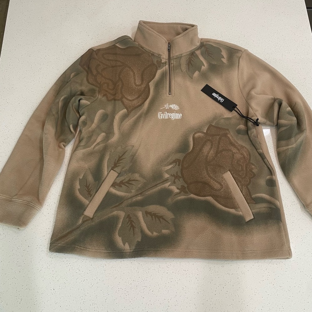Civil Regime Ultra Rose Quarter Zip Sand Fleece